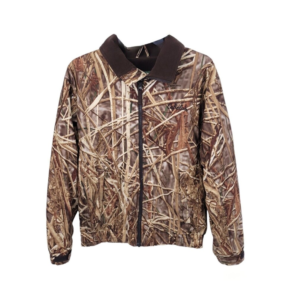 Cabelas Jacket Mens Medium Full Zip Fleece Lined Seclusion 3D Camo Coat